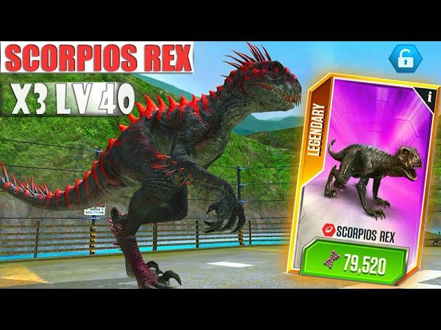 NEW HYBRID SCORPIOS REX X3 MAXED | JURASSIC WORLD THE GAME