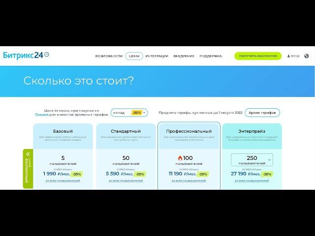 Тарифы CRM битрикс24 в 2023 году и отказ от архивных тарифов.