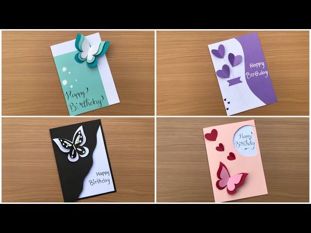 4 Tutorial birthday card ideas // ide desain kartu ucapan ulang tahun