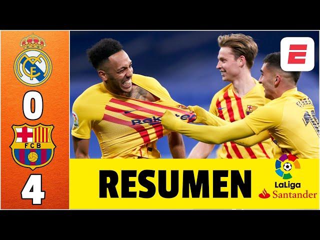 GOLEADA HISTÓRICA del BARCELONA, 4-0 vs Real Madrid en EL CLÁSICO. DOBLETE de AUBAMEYANG | La Liga