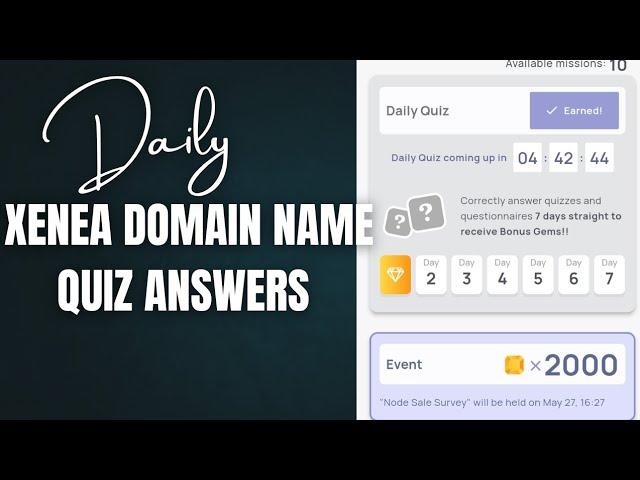 Xenea Wallet Domain Name Quiz Answers
