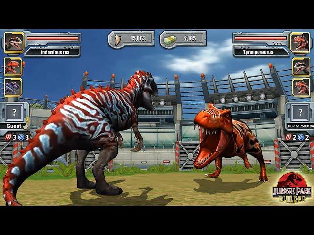 (KING OF DINOSAUR) INDOMINUS REX MAX LEVEL VS T REX - JURASSIC TOURNAMENT || JURASSIC PARK BUILDER