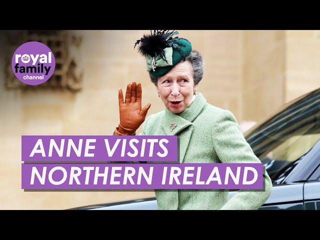 Princess Anne visits a college campus in Northern Ireland