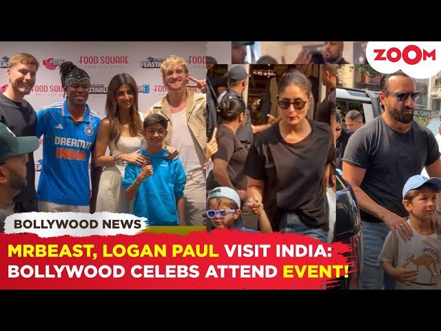 MrBeast, KSI and Logan Paul's India VISIT | Saif-Kareena, Shilpa Shetty ATTEND the event with kids!