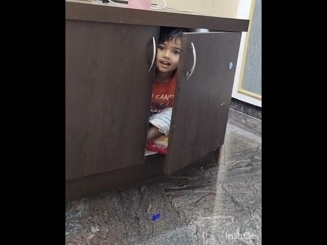 #naughy pranav #video #hiding in the wooden shelf box funny moments #video 