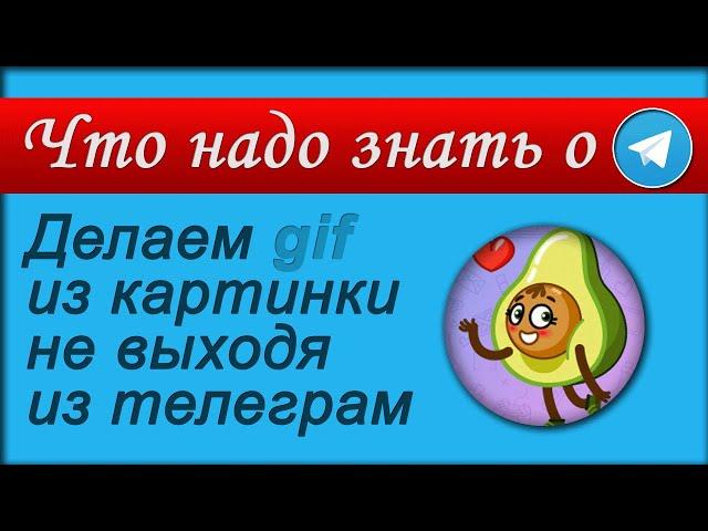 Как сделать gif из картинки в телеграм