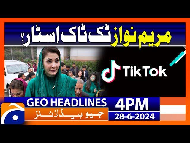 Geo News Headlines 4 PM |  28h June 2024