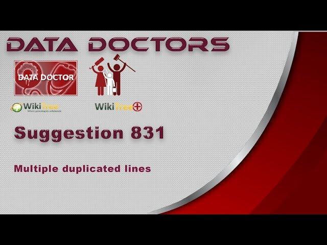 Data Doctors Suggestion 831 Multiple duplicated lines