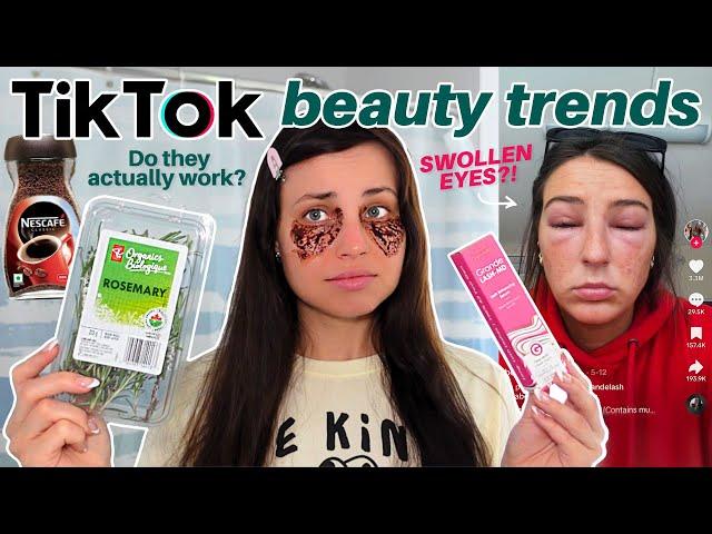 Testing 5 VIRAL TikTok BEAUTY TRENDS for a week… rosemary water & grande lash actually work?