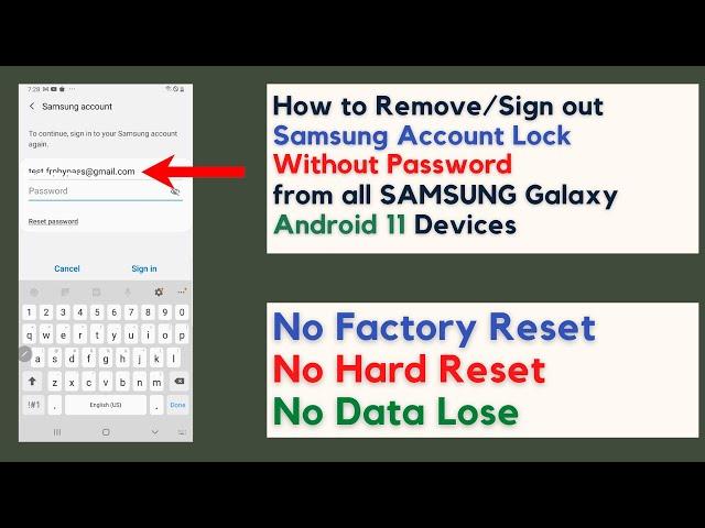 How to Remove Samsung Account without Password - All SAMSUNG Galaxy Android 11 !!!