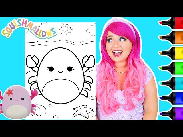 Coloring Squishmallows Cailey the Crab Coloring Page | Ohuhu Art Markers