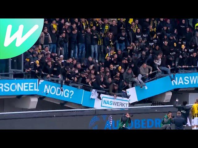 Terrifying moment part of stadium collapses as Vitesse fans celebrate victory | WeShow Football