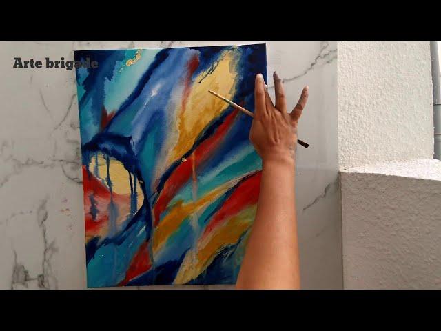 Spreading technique in abstract|Make wonderful abstract art simple technique|Acrylic painting|blue