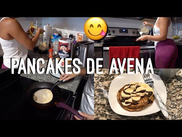 COMO HACER PANCAKES DE AVENA Y BABANO,FACIL Y RAPIDO//yesmin vanessa