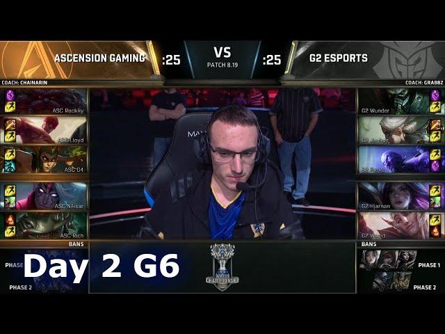 ASC vs G2 | Day 2 Play-In Stage S8 LoL Worlds 2018 | Ascension Gaming vs G2 eSports