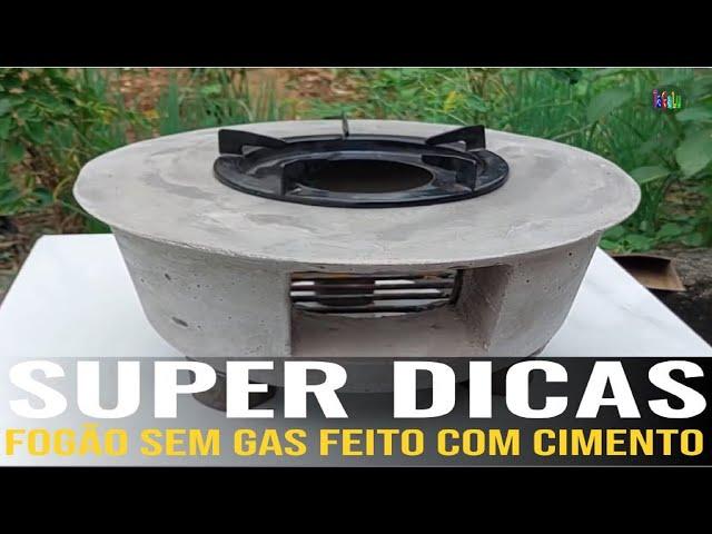 FOGÃO SEM GÁS FEITO COM CIMENTO