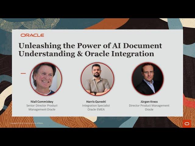 Unleashing the Power of AI Document Understanding & Oracle Integration – Partner Community Webcast F