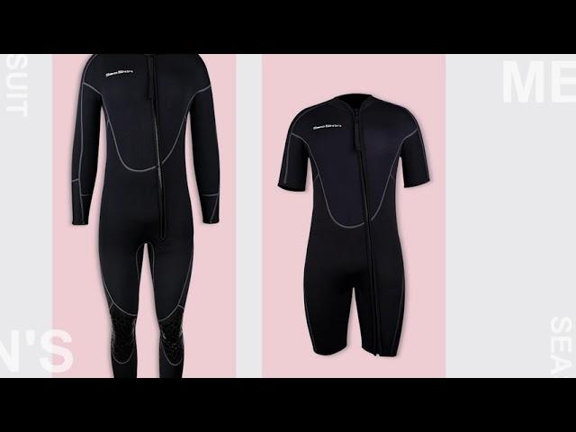 Seaskin Wetsuit Men Women 3mm Neoprene Full Body Diving Suits Front Zip Long Sleeve Wetsuit
