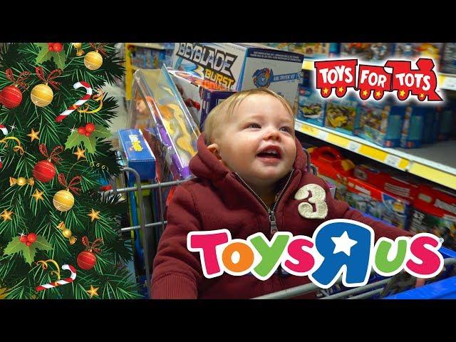 Christmas Shopping Spree Surprise Toys for Tots Toy Hunt Presents #LightTheWorld Kinder Playtime