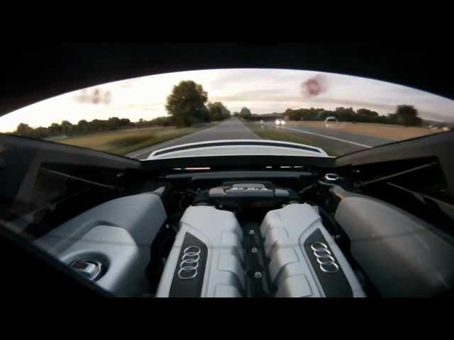 Audi R8 V10 autobahn drive (315 KPH)