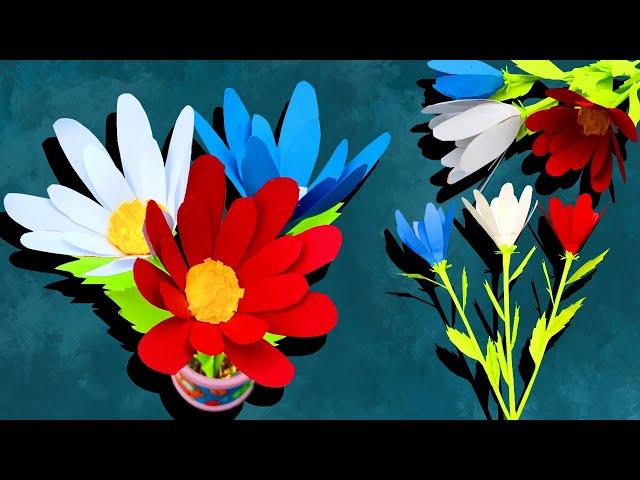 A simple paper flower craft/flower craft/paper flower/DIY/flower craft ideas/flower making craft