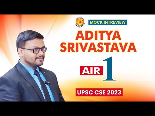 Aditya Srivastava AIR 1 IAS Topper | UPSC Mock Interview Result 2023 | Vajirao & Reddy Institute