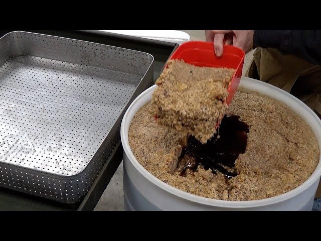 Separating honey from beeswax and then rendering the beeswax