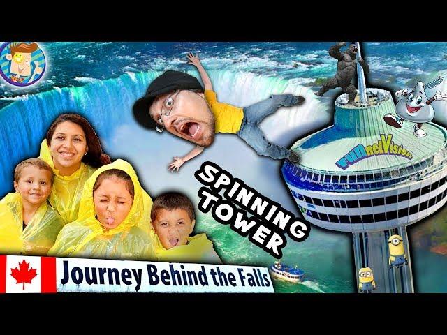 JOURNEY BEHIND THE FALLS + DINNER in the SKY! FUNnel V Trip 2 Niagara Falls CANADA Vlog Part 3