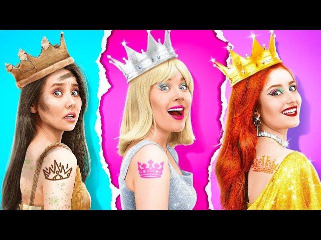 PRINCESA RICA VS POBRE VS GIGARRICA| Como Ficar Popular| Truques Caros VS Baratos, por 123 GO!