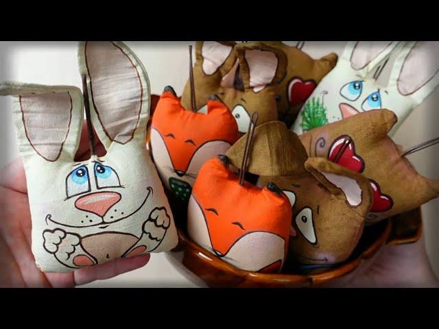 Cats, hares and foxes - DIY CHARMING TOYS in the "primed textile" technique