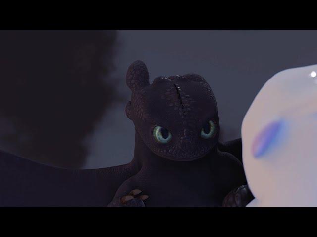 Toothless x Light Fury Flight 3D [HTTYD Delete Scene)