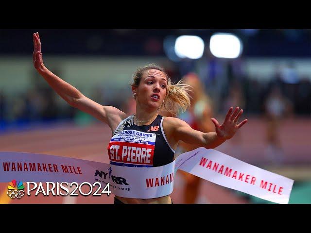 Elle St. Pierre breaks American record to win Wanamaker Mile at 2024 Millrose Games | NBC Sports