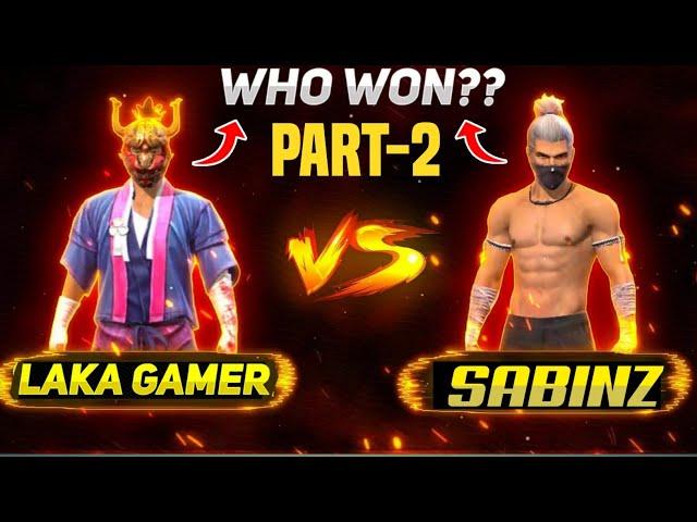 LAKA GAMER VS SABINZ FF// 1 VS 1 //100000 DIAMOND CHALLENGE//WHO WILL WIN// (PART--2) @LakaGamingz