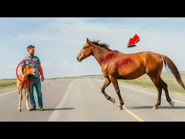 Man Finds Crying Baby Horse On Empty Road, Then Mother's Reaction Made Everyone BURST Into Tears!