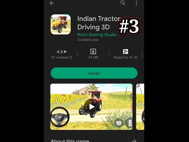 TOP 5 INDIAN TRACTOR GAMES FOR ANDROID #GAMES #SHORTS #YTSHORTS