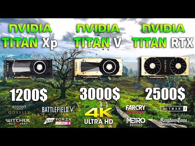 TITAN RTX vs TITAN V vs TITAN Xp Test in 8 Games 4K