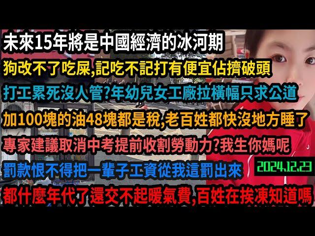 中國未來15年將是冰河時期，百姓交不起取暖費，累死在工廠，100塊油錢48塊是稅，老百姓快沒地方睡了，還建議取消中考縮短讀書時間盡快進入社會工作，記吃不記打，狗改不了吃屎，還有救嗎？#中国