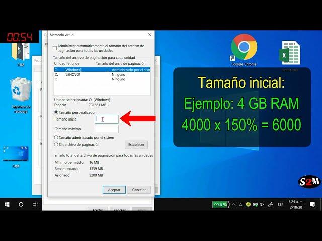 . Asignar el mejor tamaño al archivo paginación + Rendimiento