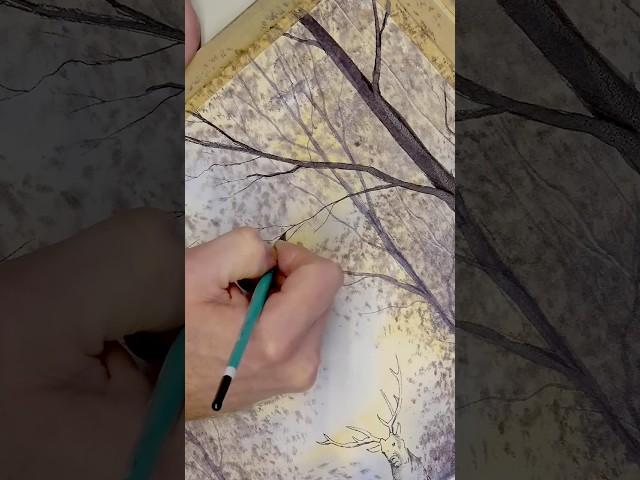 3 Minute Watercolour Lesson. A Winter Woodland
