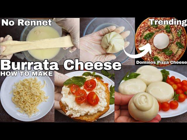 How to make Burrata Cheese at home without Rennet - Easy Step-By-Step Tutorial | Italian Cheese