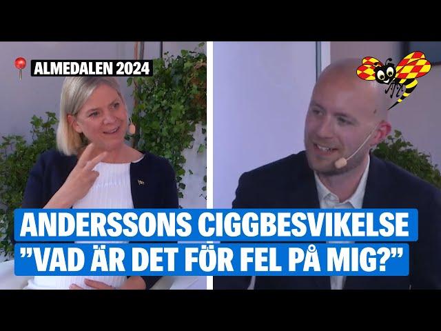 Ciggbesvikelsen på SVT – Magdalena Andersson (S) frågas ut i Almedalen