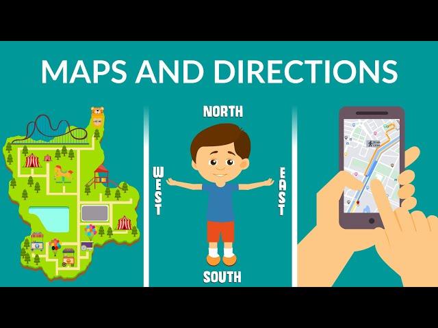 Maps and Directions  | Types of Maps | Cardinal Directions | Video for Kids