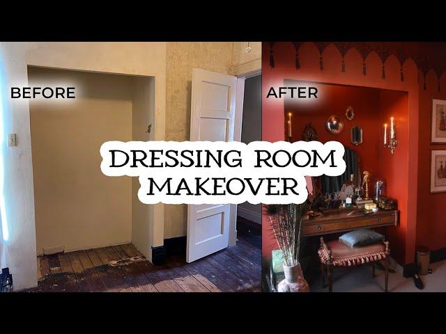 Maximalist Dressing Room MAKEOVER // DIY Hand Painted Boudoir