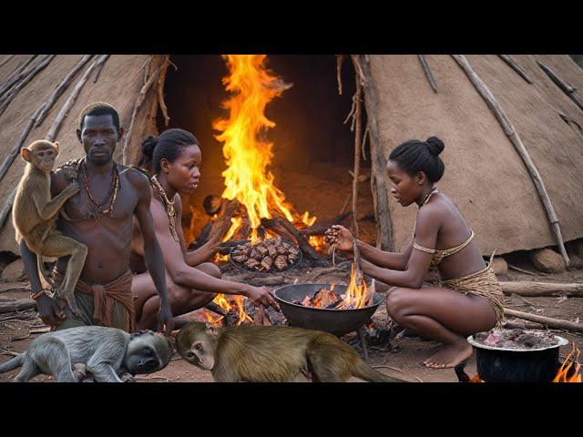 Eating MONKEYS with the Hadzabe Tribe | hadza land