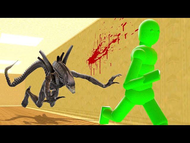 ALIEN Hunts Ragdolls in The Backrooms - Overgrowth Mods Gameplay