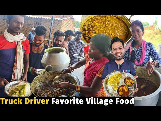 Truck Driver/Labour Village Food. UNLIMITED 60/ Chicken Thali. Rural Village Dhaba Buffet Counter.