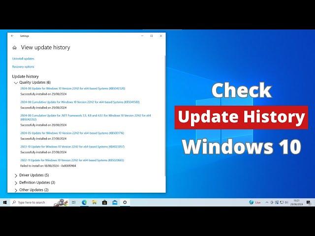 How To Check Windows Update History On Windows 10 (2024)