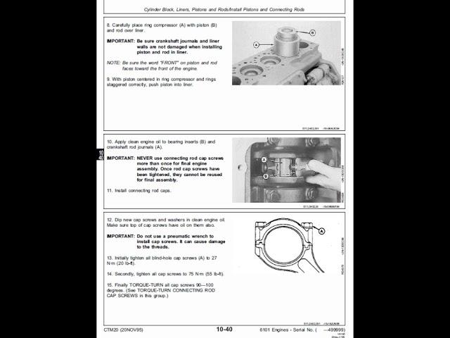 John Deere Series 500: 6101 Diesel Engines Manual CMT20