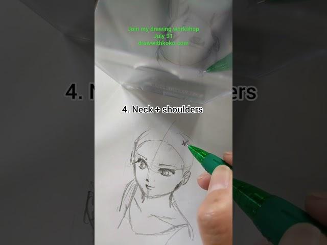 the order I draw a girl face #howtodrawanime #drawinglessons