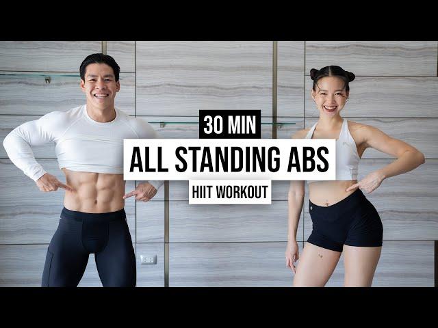 30 MIN ALL-STANDING ABS + HIIT I burn calories, with modifications, no repeats